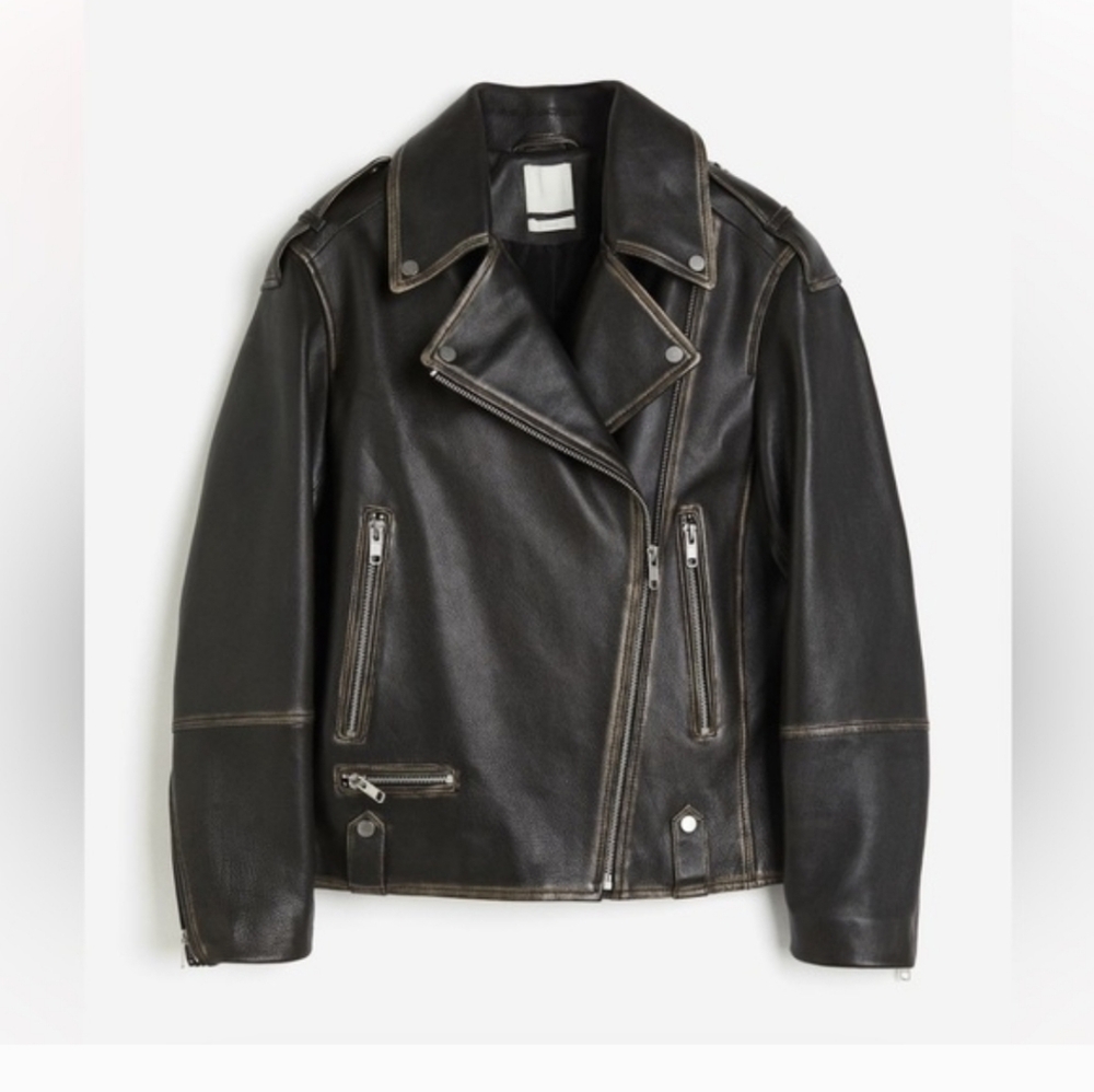 H&M Black Leather Biker Jacket